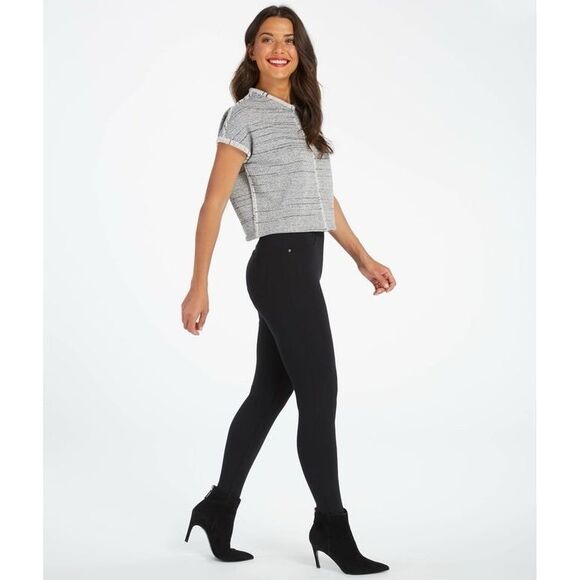 SPANX Pants - Spanx The Perfect Black Pant Ankle Stretch Medium Legging Ponte Soft Knit Pocket